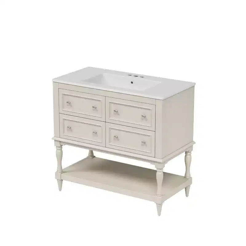 Meuble-lavabo de salle de bain avec évier, armoire de rangement de salle de bain avec tiroirs, meuble-lavabo de salle de bain en bois à lavabo unique