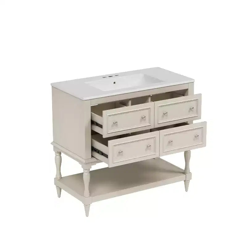 Meuble-lavabo de salle de bain avec évier, armoire de rangement de salle de bain avec tiroirs, meuble-lavabo de salle de bain en bois à lavabo unique