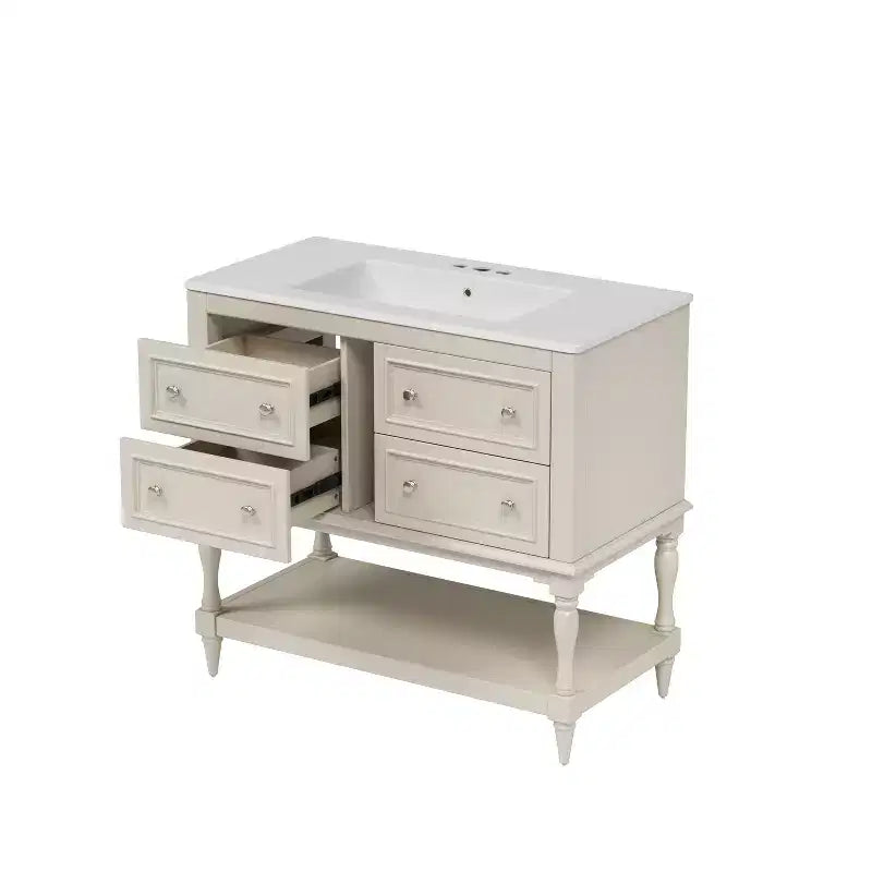 Meuble-lavabo de salle de bain avec évier, armoire de rangement de salle de bain avec tiroirs, meuble-lavabo de salle de bain en bois à lavabo unique