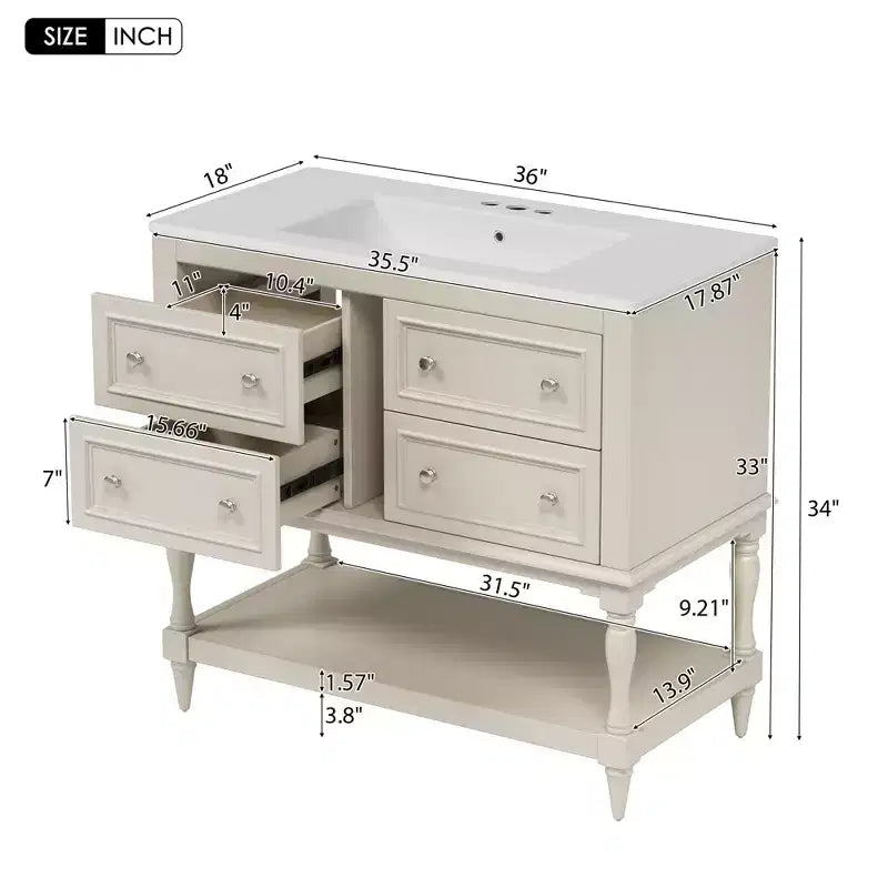 Meuble-lavabo de salle de bain avec évier, armoire de rangement de salle de bain avec tiroirs, meuble-lavabo de salle de bain en bois à lavabo unique