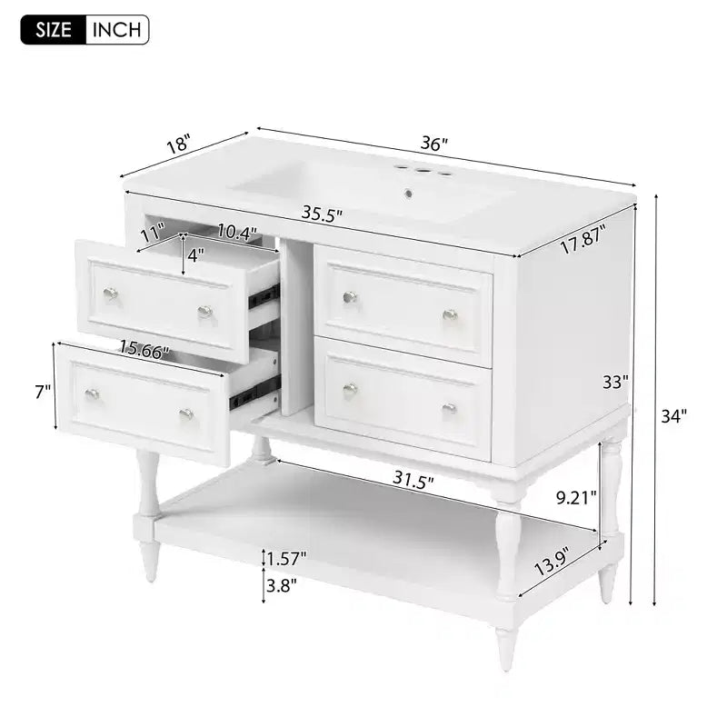 Meuble-lavabo de salle de bain avec évier, armoire de rangement de salle de bain avec tiroirs, meuble-lavabo de salle de bain en bois à lavabo unique