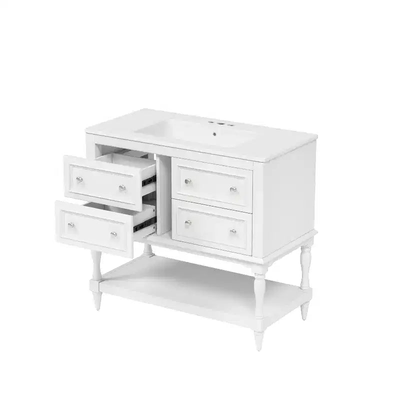 Meuble-lavabo de salle de bain avec évier, armoire de rangement de salle de bain avec tiroirs, meuble-lavabo de salle de bain en bois à lavabo unique