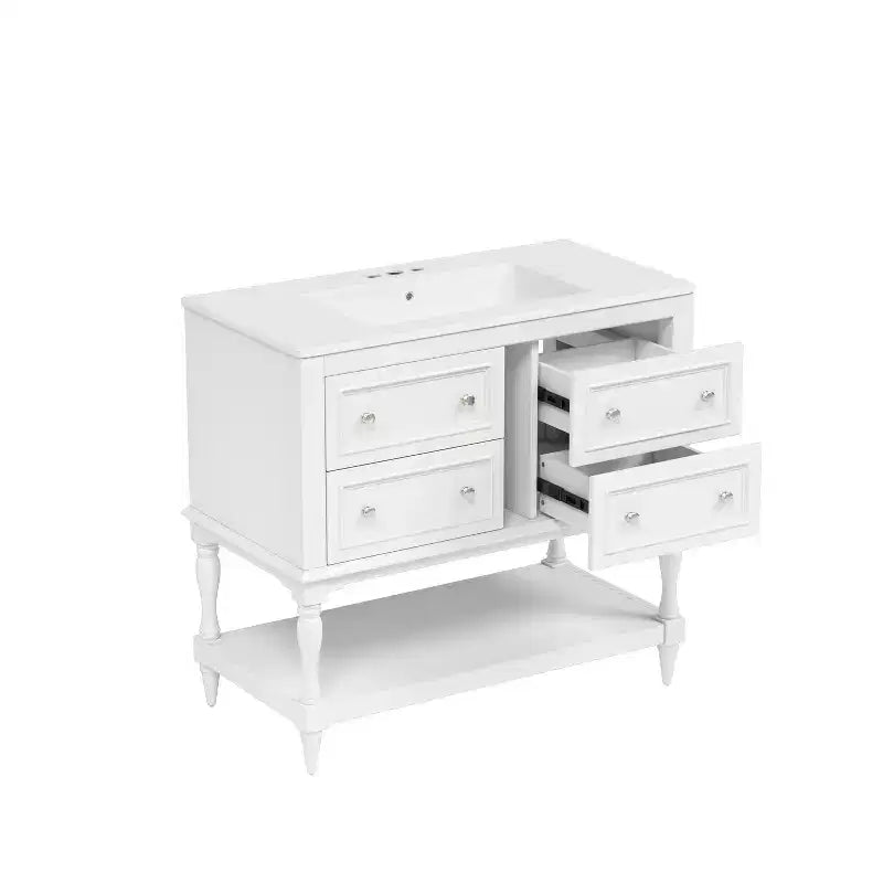 Meuble-lavabo de salle de bain avec évier, armoire de rangement de salle de bain avec tiroirs, meuble-lavabo de salle de bain en bois à lavabo unique