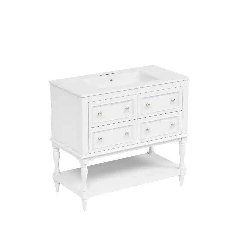 Meuble-lavabo de salle de bain avec évier, armoire de rangement de salle de bain avec tiroirs, meuble-lavabo de salle de bain en bois à lavabo unique