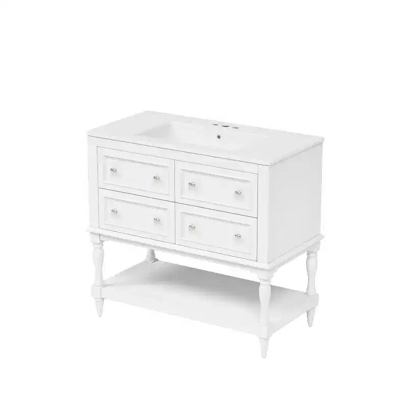 Meuble-lavabo de salle de bain avec évier, armoire de rangement de salle de bain avec tiroirs, meuble-lavabo de salle de bain en bois à lavabo unique