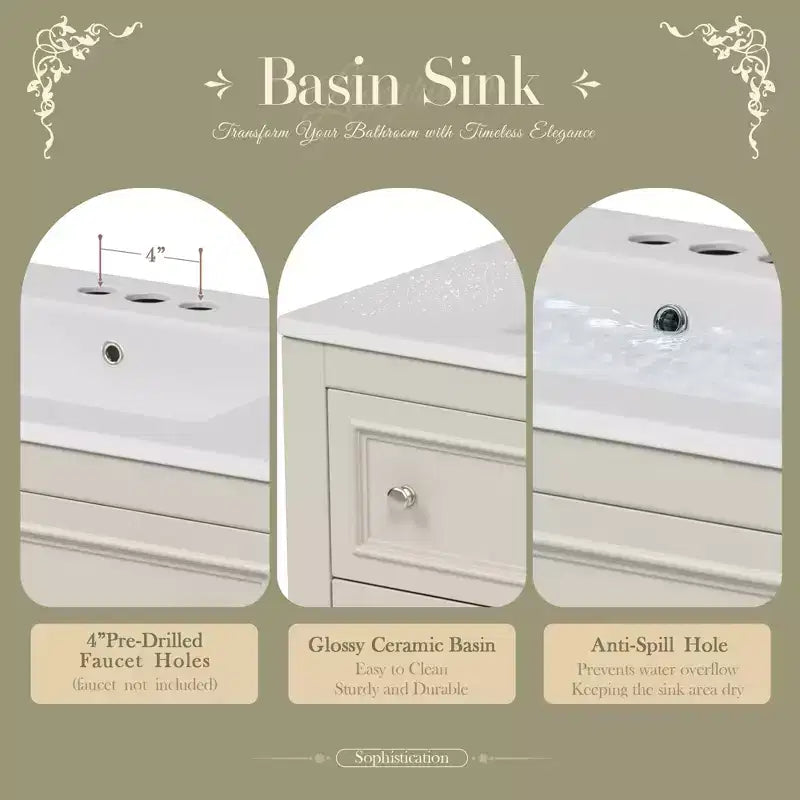Meuble-lavabo de salle de bain avec évier, armoire de rangement de salle de bain avec tiroirs, meuble-lavabo de salle de bain en bois à lavabo unique