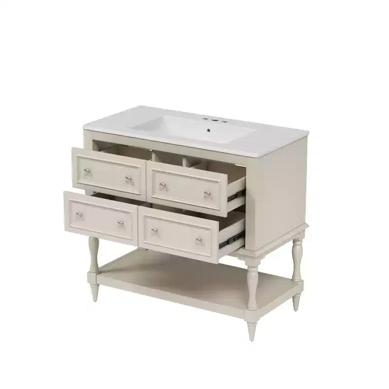 Meuble-lavabo de salle de bain avec évier, armoire de rangement de salle de bain avec tiroirs, meuble-lavabo de salle de bain en bois à lavabo unique