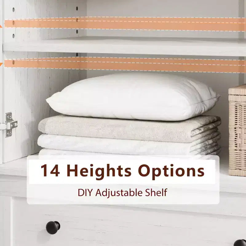 Armoires hautes de rangement, armoires de style rustique sur pied.