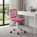 Fauteuil de bureau à roulettes pivotant réglable en hauteur rose et blanc