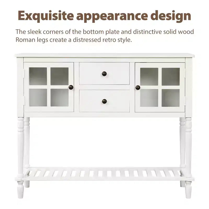 Table d'appoint en bois et verre, style maison de campagne