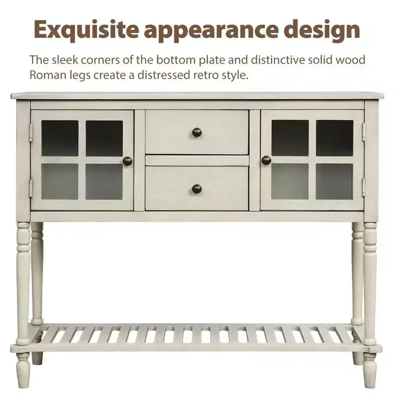 Table d'appoint en bois et verre, style maison de campagne