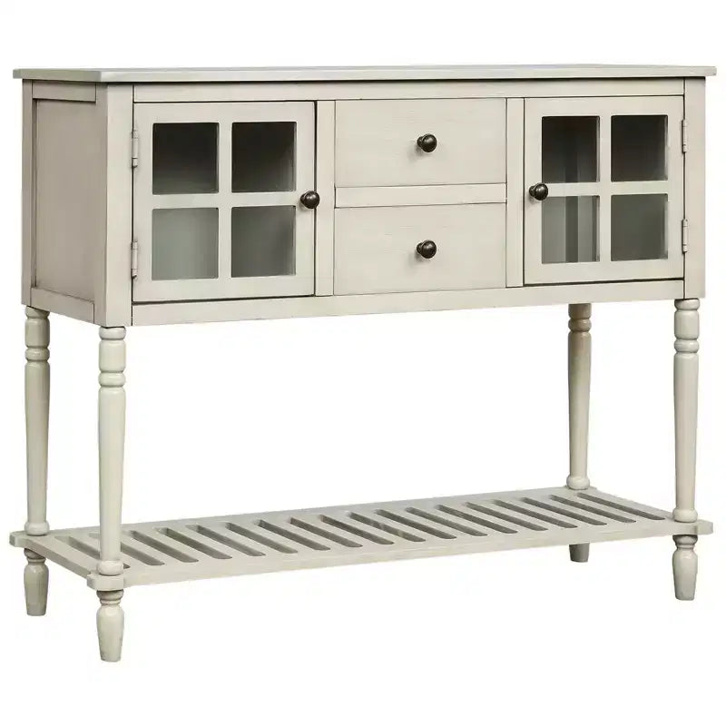 Table d'appoint en bois et verre, style maison de campagne