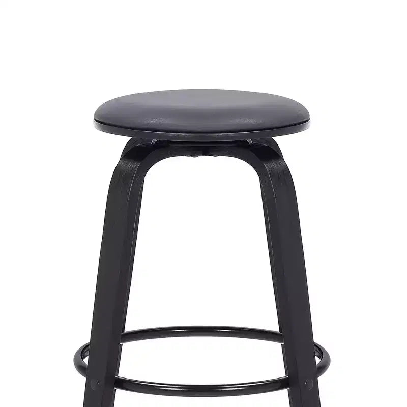 Tabourets de bar pivotants sans dossier en similicuir et bois