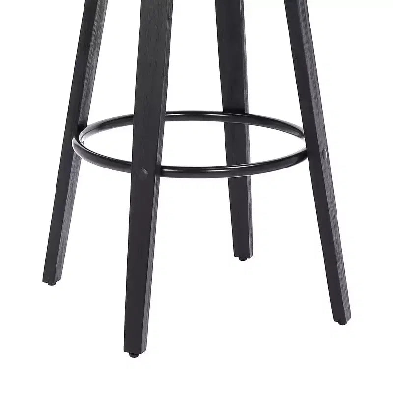 Tabourets de bar pivotants sans dossier en similicuir et bois