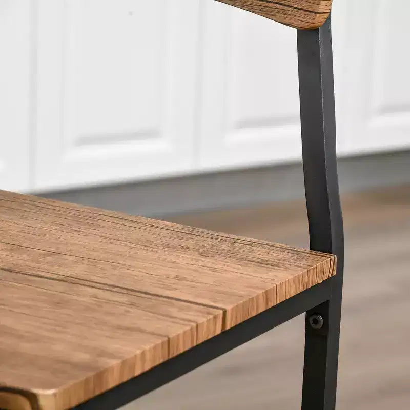 Ensemble table de bar et tabourets de style industriel, pieds et repose-pieds en acier
