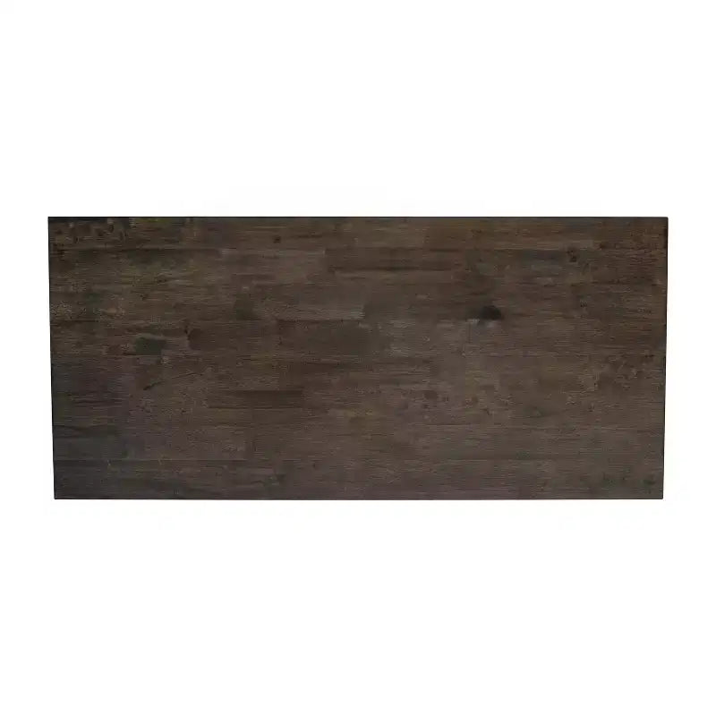 Table basse de style rustique en bois massif avec étagères de rangement